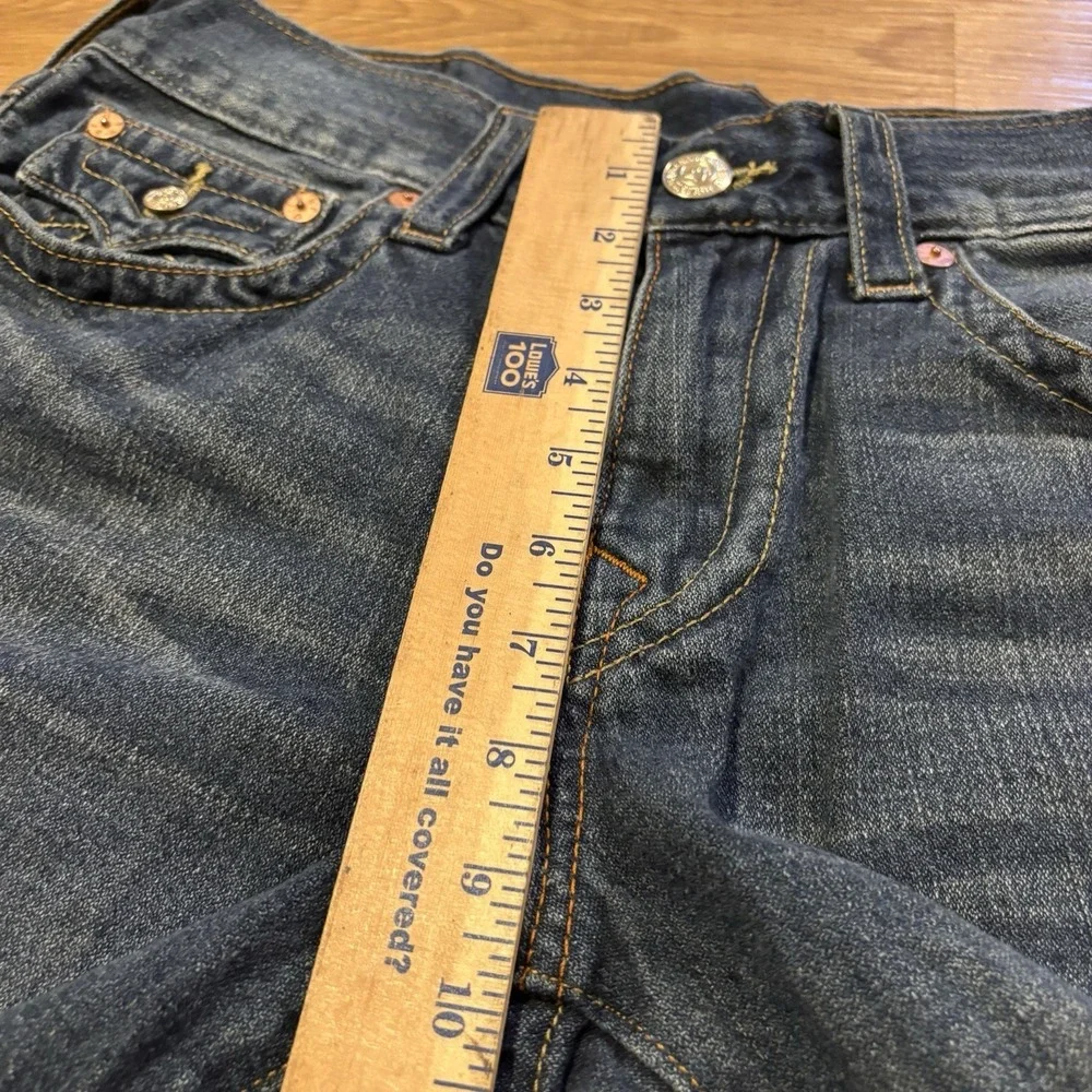 VTG True Religion Ricky Cut-Off Shorts Mens 32 Big T Jorts Thick Stitch USA Y2K